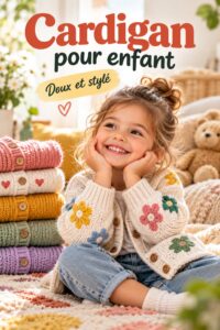 Cardigan fait main pour enfant en tricot