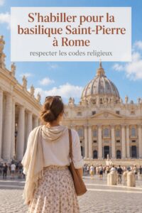 Femme élégamment habillée devant la basilique Saint-Pierre à Rome