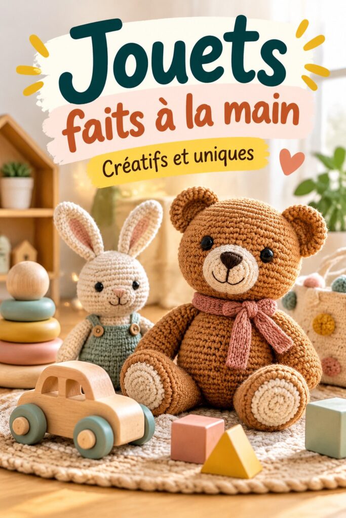 Enfants fabriquant des jouets en famille avec des matériaux simples