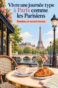Vue d'une terrasse parisienne avec des habitants débutant leur journée.