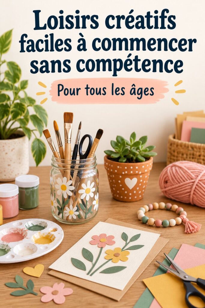 Une femme souriante tenant un projet de loisir créatif simple