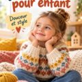 Pull tricoté coloré pour enfant porté par un enfant dans un parc