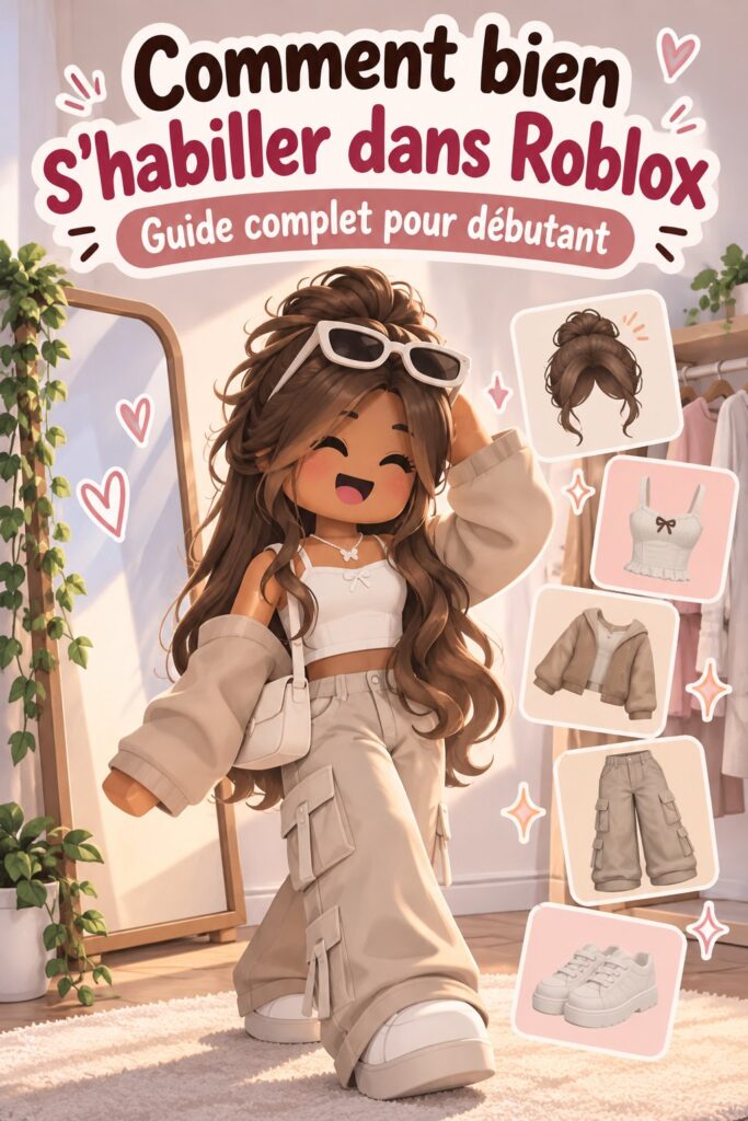 Un avatar Roblox stylé avec des vêtements colorés et des accessoires uniques.