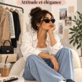 Femme portant un look fille cool en 2026, mixant confort et élégance.