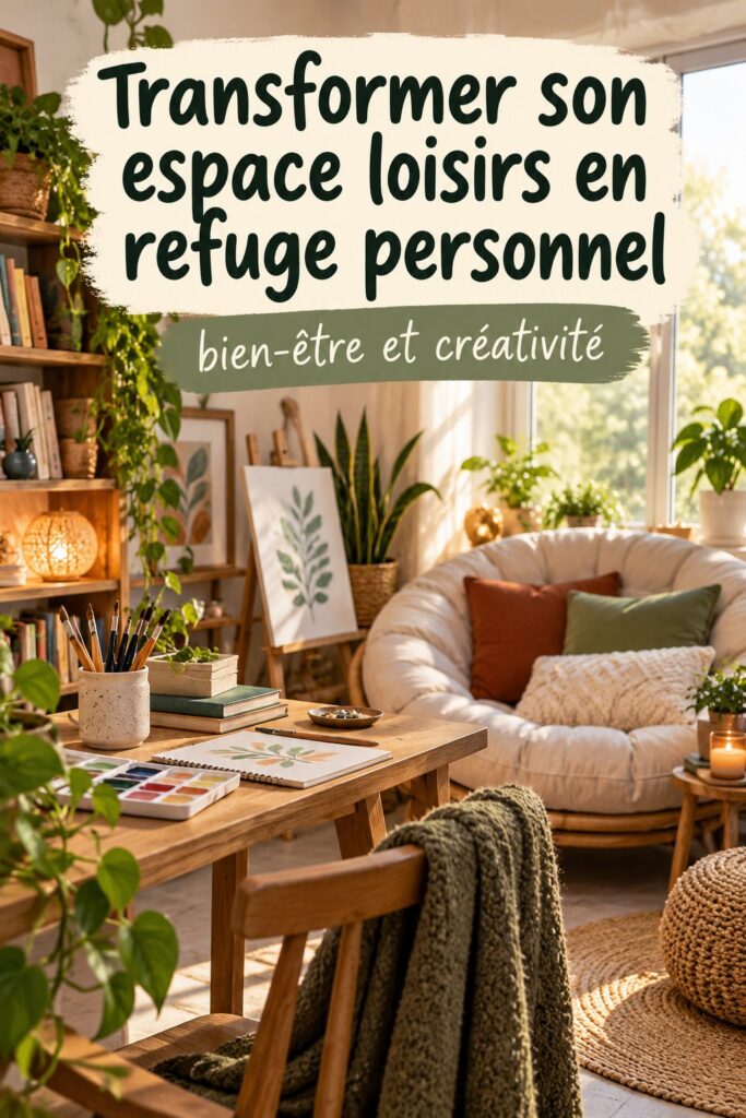 Un espace loisir chaleureux et créatif avec des fournitures artistiques
